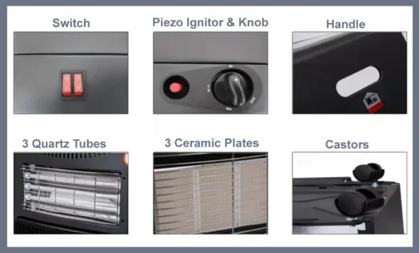 Ptc Gas Heater, Powder Coated Steel - view 5