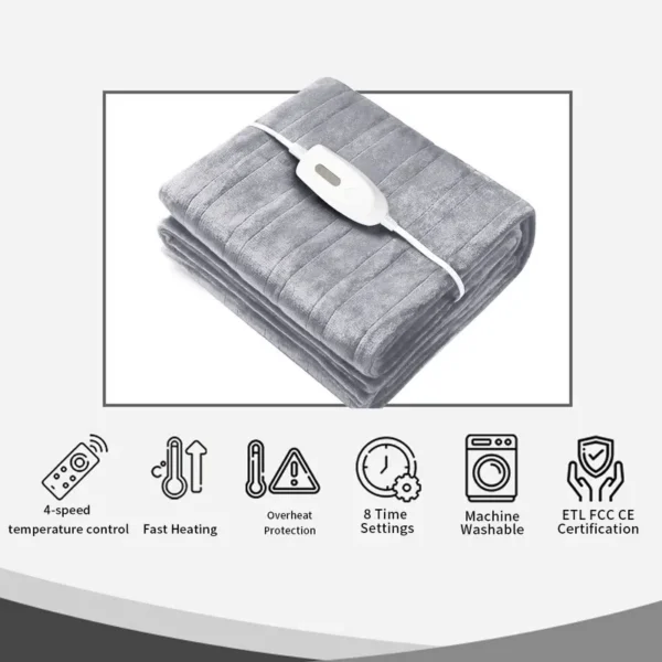 Ptc Heated Throw Blanket, AC220V, Microfiber Fabric - view 3