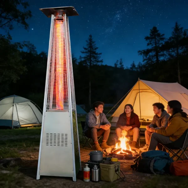 Pyramid Patio Heater, 48000, BTU, Stainless, Steel