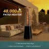 Pyramid Propane Heater, Stainless, Steel, 48000, BTU