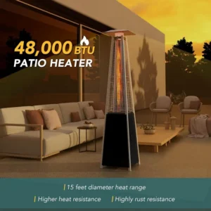 Pyramid Propane Heater, Stainless, Steel, 48000, BTU