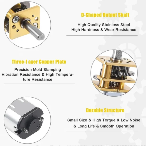 Quality Micro Gear Motor, N20, 3V, 6V, 12V - view 3