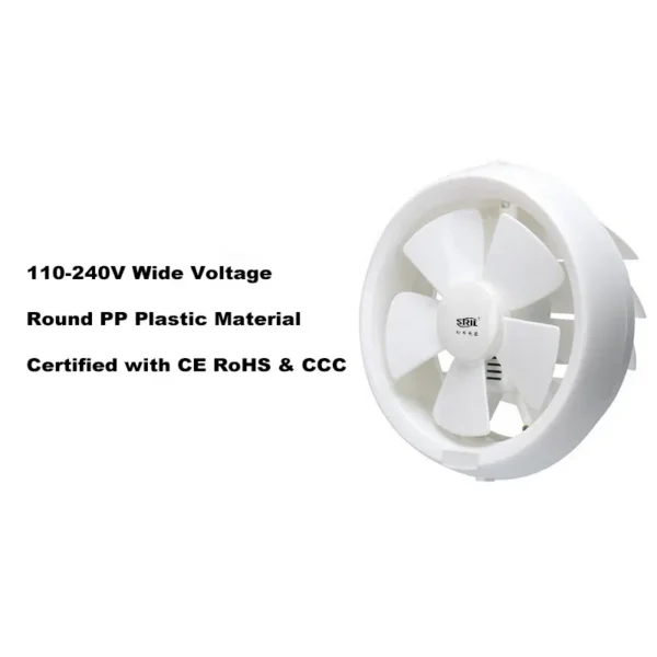 Quiet Wallwindow-mounted Exhaust Fan, 6Inch, 110-240V