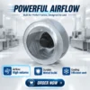 Radial Fan, FLW, Aluminum, 220V, 1400RPM - view 4