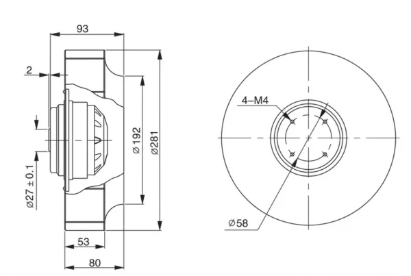 Radial Fan, FLW, Stainless, Steel, 220V - view 5