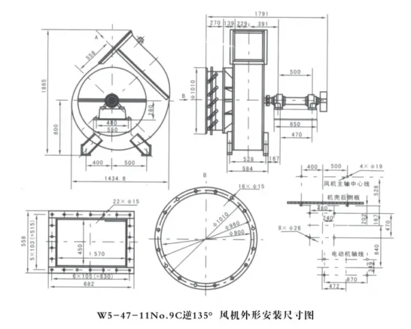 Radial Fan, W5-47, 380V, Stainless, Steel - view 3