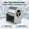 Radial Split Centrifugal Fan, Cast Iron, YWL4E
