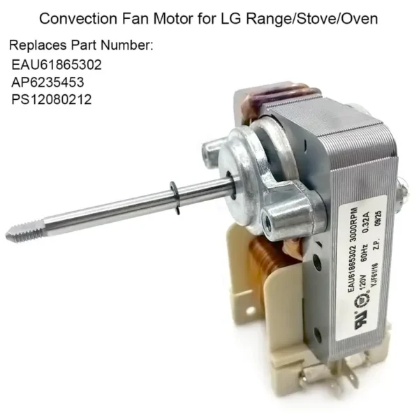 Range Oven Convection Fan, EAU61865302, 110-120 V, Electric - view 3