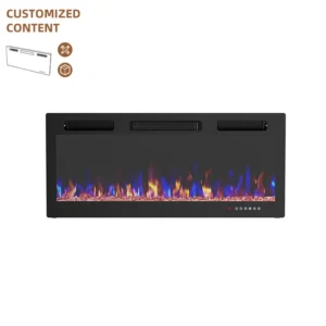 Recessed Electric Space Fireplace, Wall, 750, Plastic