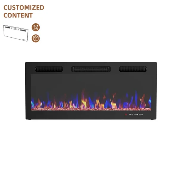 Recessed Electric Space Fireplace, Wall, 750, Plastic
