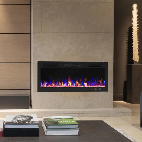 Recessed Electric Space Fireplace, Wall, 750, Plastic - view 2
