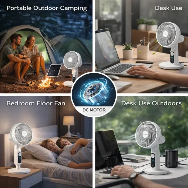 Rechargeable Mini Fan, LiFePO4, Solar