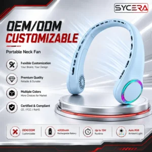 Rechargeable Neck Fan, 4000Mah, 5 V, Battery