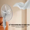 Rechargeable Stand Fan, Portable, 35W(0.05hp), Plastic - view 2