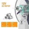 Rechargeable Stand Fan, Portable, 35W(0.05hp), Plastic - view 6