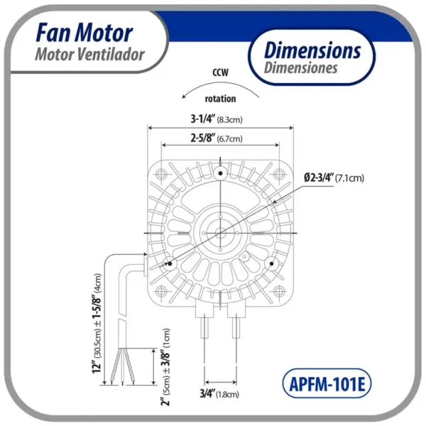 Refrigeration Condenser, APFM-101E, 10W, 115V, 60Hz - view 3