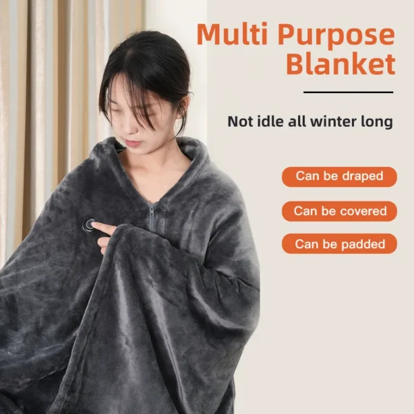 Remote Electric Wrap Blanket, 10, Flannel Fleece - view 3