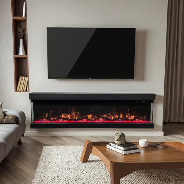 Rgb Led Electric Fireplace, Wall, 750/1500W - view 2