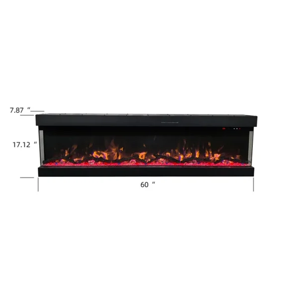 Rgb Led Electric Fireplace, Wall, 750/1500W - view 4