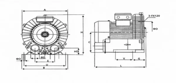 Ring Blower, 4HP, 220V, 3kW - view 4