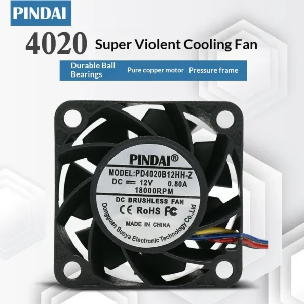 Roller Fan, 12V, 4020, Pin/4P, Brushless - view 2