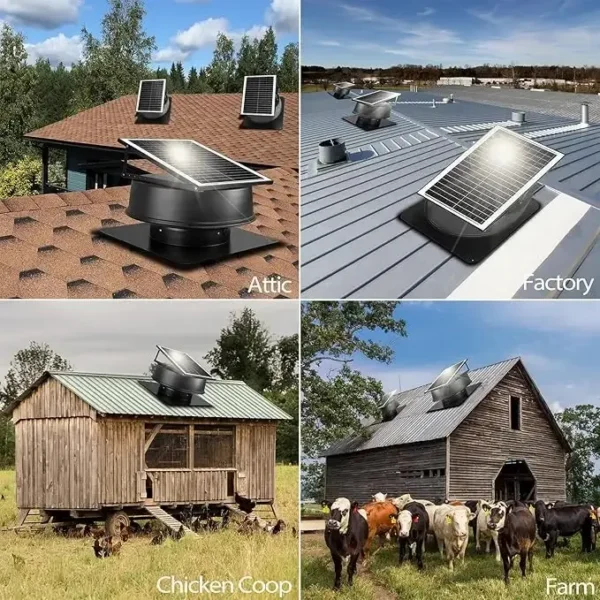 Roof Exhaust Ventilation Fan, Brushless, Solar - view 2