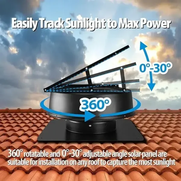Roof Exhaust Ventilation Fan, Brushless, Solar - view 6