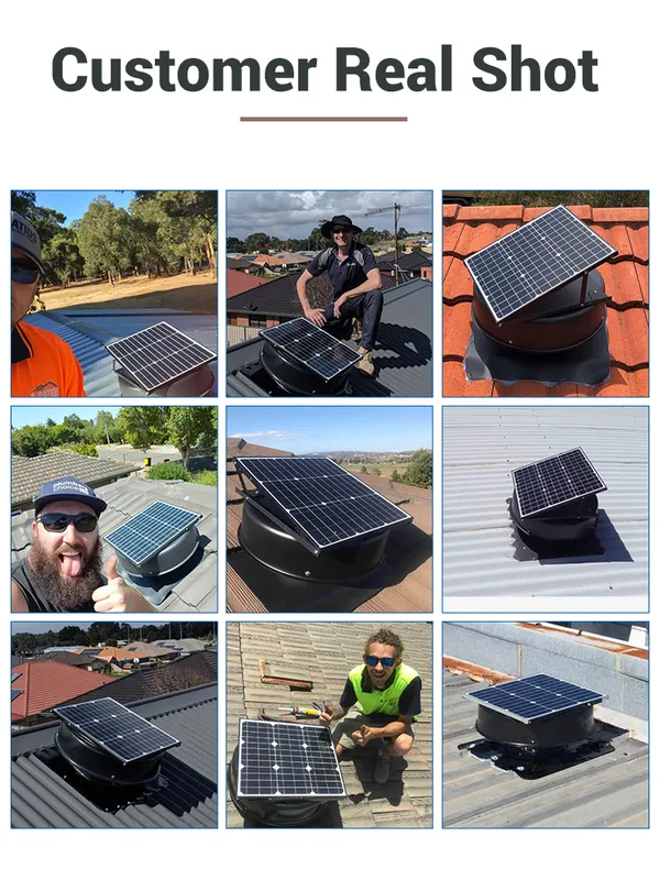 Roof Ventilation Exhaust Fan, Solar, 15V, 2100CBM Per Hour - view 6