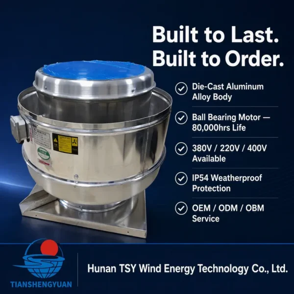 Rooftop Axial Exhaust Fan, Aluminum, 220V/380V - view 6