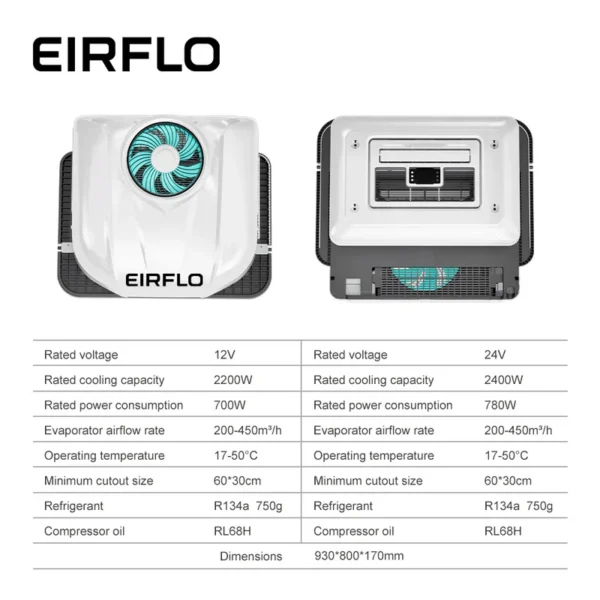 Rooftop Parking Air Conditioner, EIRFLO, T3000, 8300BTU, 780W - view 6