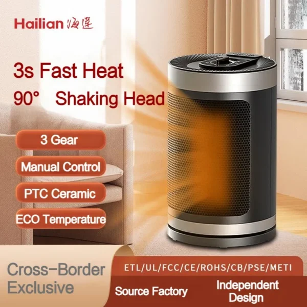 Room Ptc Heater, Electric, Plastic - view 2