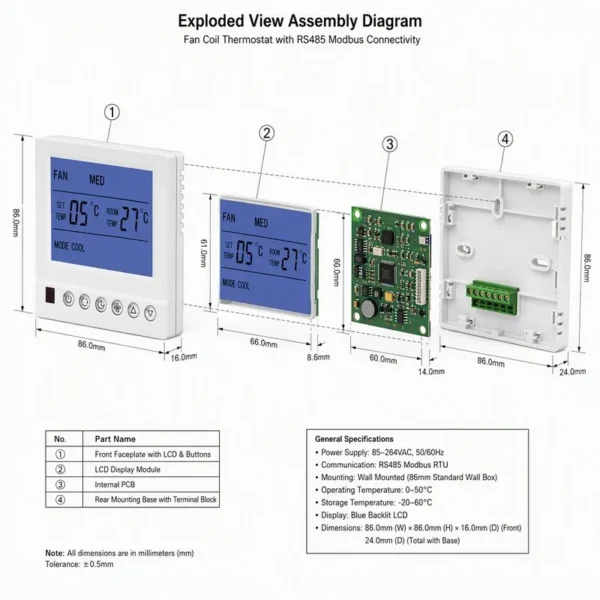 Rs485 Energy Saving Fan, AC817F, 2/4pipe, 220V - view 4