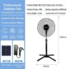 Saving Solar Standing Fan, Solar Panel +DC, 15W(0.02hp) - view 3