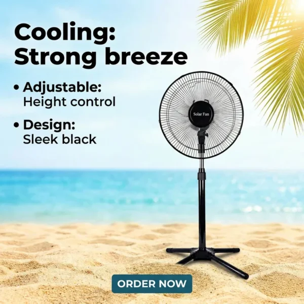 Saving Solar Standing Fan, Solar Panel +DC, 15W(0.02hp) - view 5
