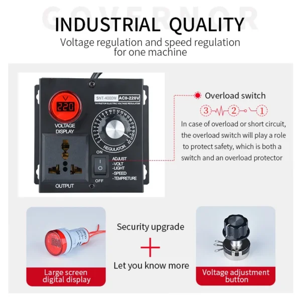 Scr Voltage Regulator Fan, 4000w, 110v, 220v - view 2