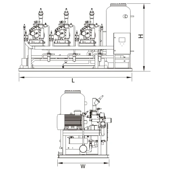 Screw Compressor, GENERALFUSHI, R404A, Compressor rack - view 5