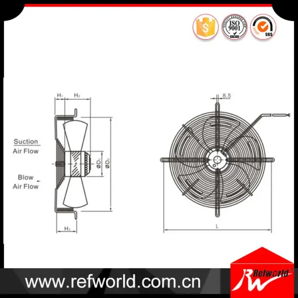 Series Refrigeration Axial Fan, 350mm, RW-AF - view 2
