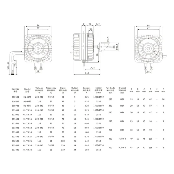 Shaded Pole Motor, 5W, 220-240V - view 6