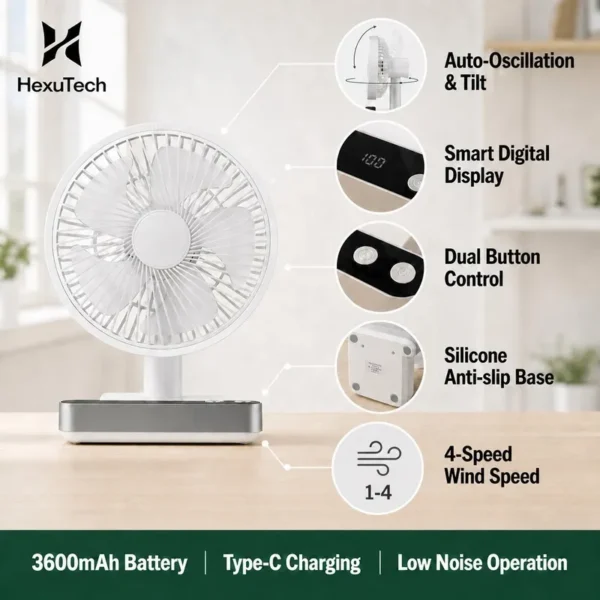 Shaking Silence Fan, F702, Portable - view 2