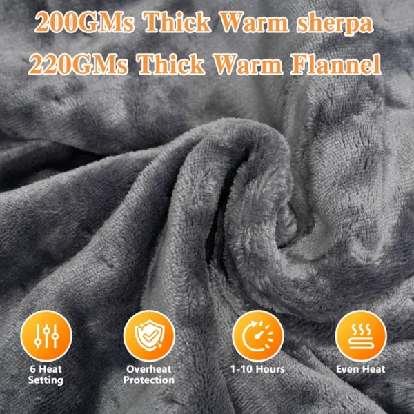 Shawl Electric Heating Blanket, 110 W(0.15hp), Flannel Fleece - view 2