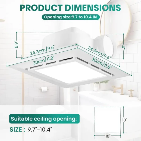 Silent Exhaust Fan, 144, CFM, 6500K, 12W - view 3
