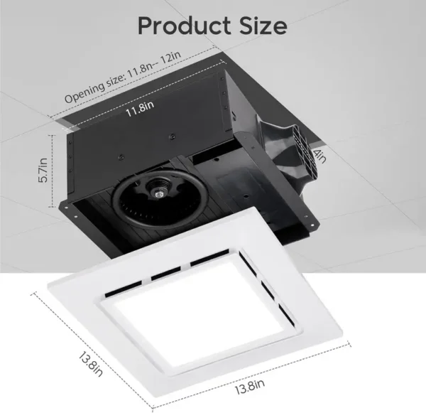 Silent Exhaust Fan, 190, CFM, 6500K, 12W - view 2