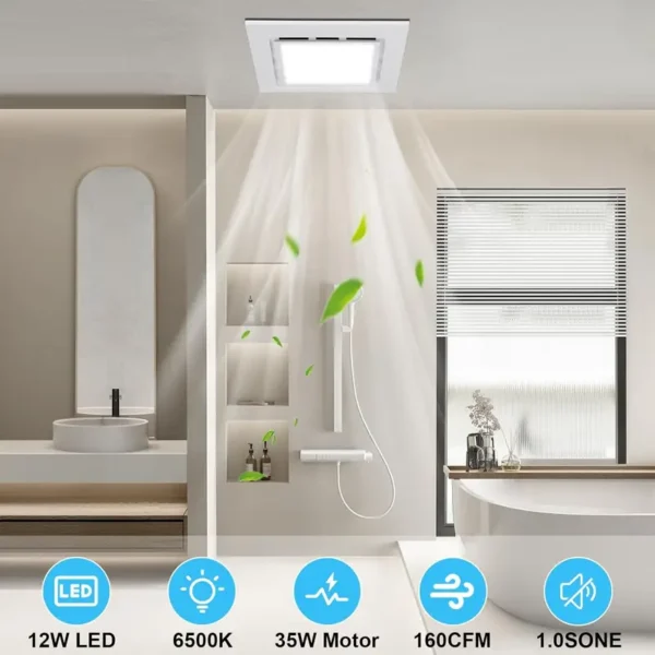 Silent Exhaust Fan, 190, CFM, 6500K, 12W - view 3