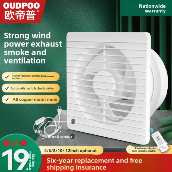 Silent Ventilation Fan, Inch/6, 100mm, Plastic - view 5