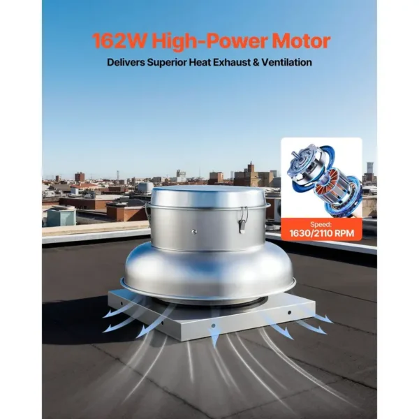 Silver Roof Exhaust Fan, Aluminum, CFM - view 3