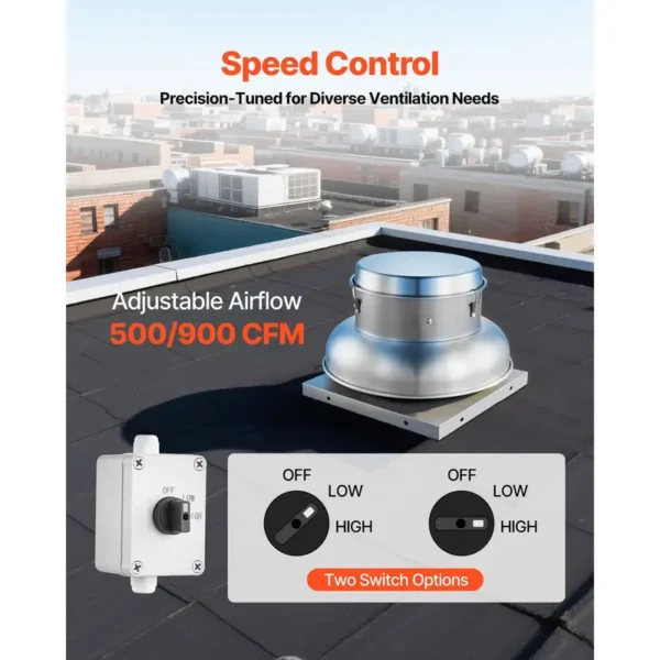 Silver Roof Exhaust Fan, Aluminum, CFM - view 5