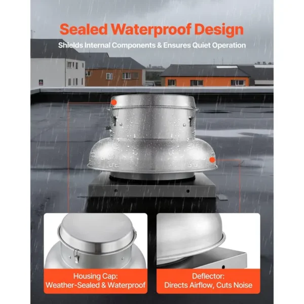 Silver Roof Exhaust Fan, Aluminum, CFM - view 6