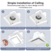 Single Led Exhaust Fan, Ceiling, 110 CFM, DC Motor - view 3