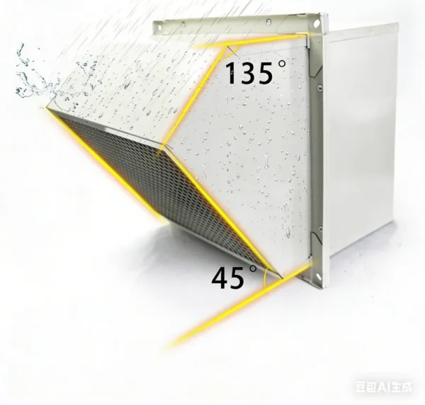 Slanted Industrial Exhaust Fan, Steel, Axial, Wall, 380V - view 3