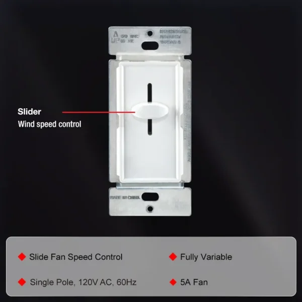 Slide Fully Variable Fan, 120V, 5A - view 2